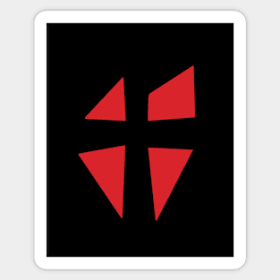 Church Cross Red Negative Space Bold and Distinct Design Sticker